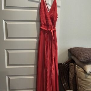 Windsor Red Pleated Jumpsuit